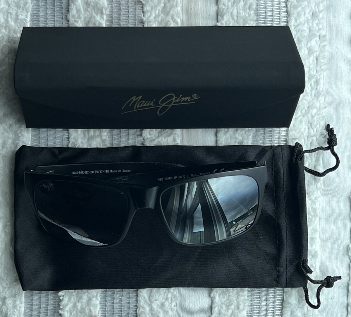 Maui Jim サングラス MJ432 2M 59ブラック Maui Jim Red Sands MJ 432 2M Black Frame + Natural Grey