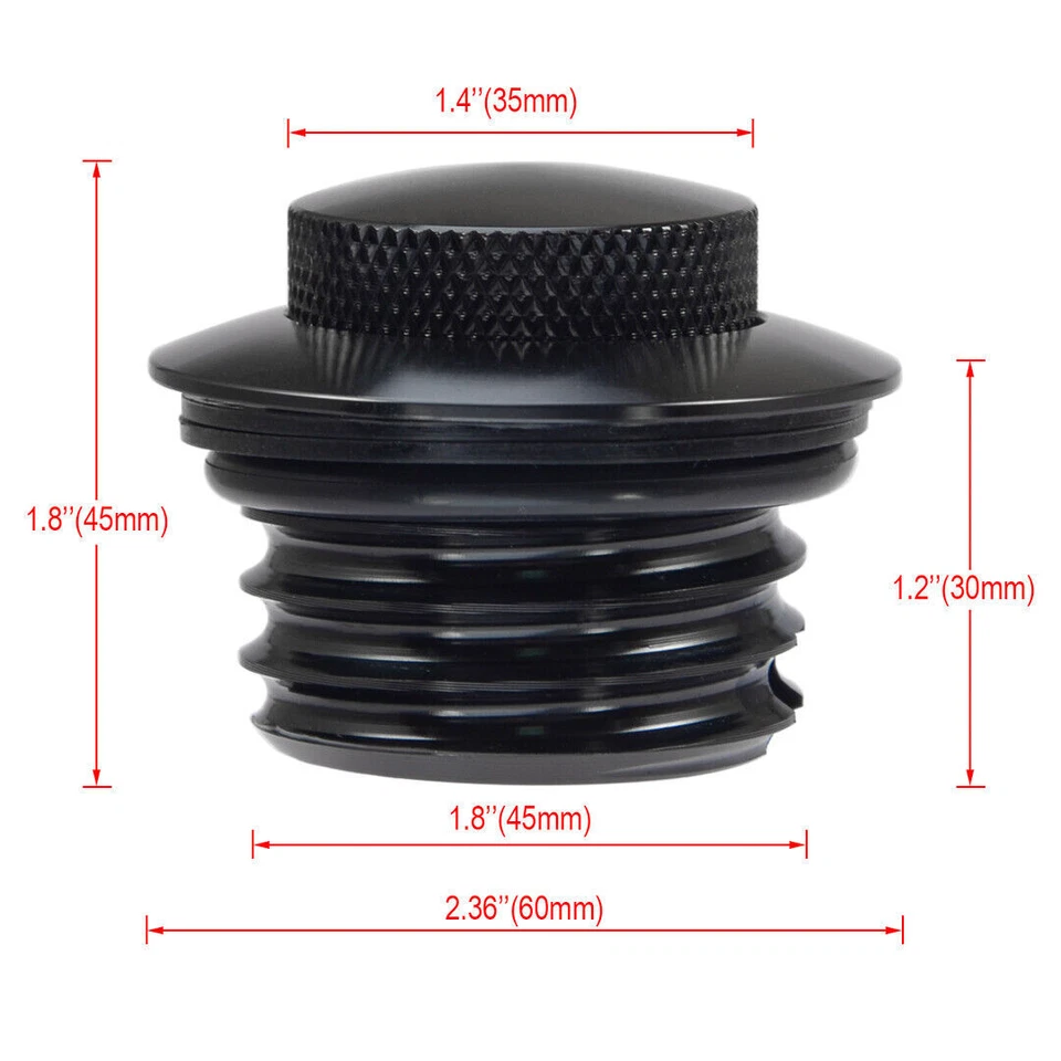 Pair Flush Pop Up Reservoir Gas Cap Vented Fuel Tank Cover For Harley Davidson - Image 3 of 4