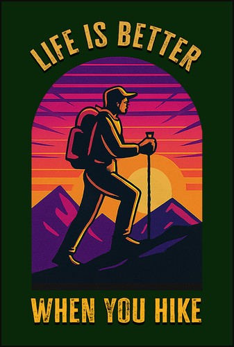 Letrero de metal Life is Better When You Hike para excursionistas, senderismo, escalada de montaña - Imagen 2 de 2
