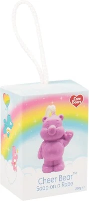 FIZZ CREATIONS Official Care Bears Cheer Bear Soap On A Rope Hanging Strawberry Scented 200g