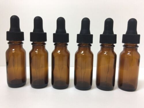 2oz Amber Glass Bottles for Essential Oils with Glass Eye Dropper - Pack of 14