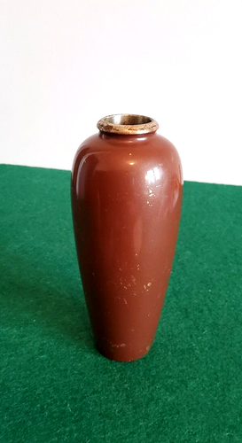 Antike Japan kupfer Vase handgeschnitzt Blumen Vogel muster Teilweise versilbert - Bild 3 von 8