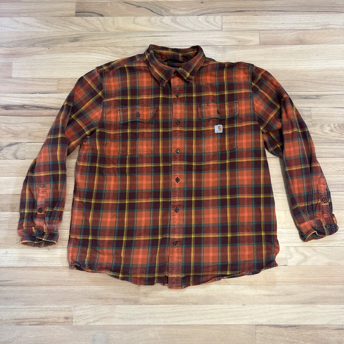 Carhartt Mens Heavyweight Flannel Loose Fit Long Sleeve Plaid
