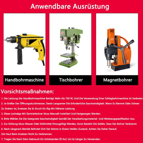 TCT Hartmetall Lochsäge Auswahl 12mm - 200mm für Stahl, Aluminium, Eisen, Metall - Picture 11 of 87