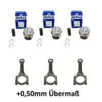 Kolben Set +0,50 ÜBermaß Mahle+Pleuelstangen FüR VW 1.4 TDI 028PI00152002 04B105