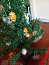 NEW Tree  14 Handpanted Wooden Easter Ornaments size 1 1/4 - 1 3/4