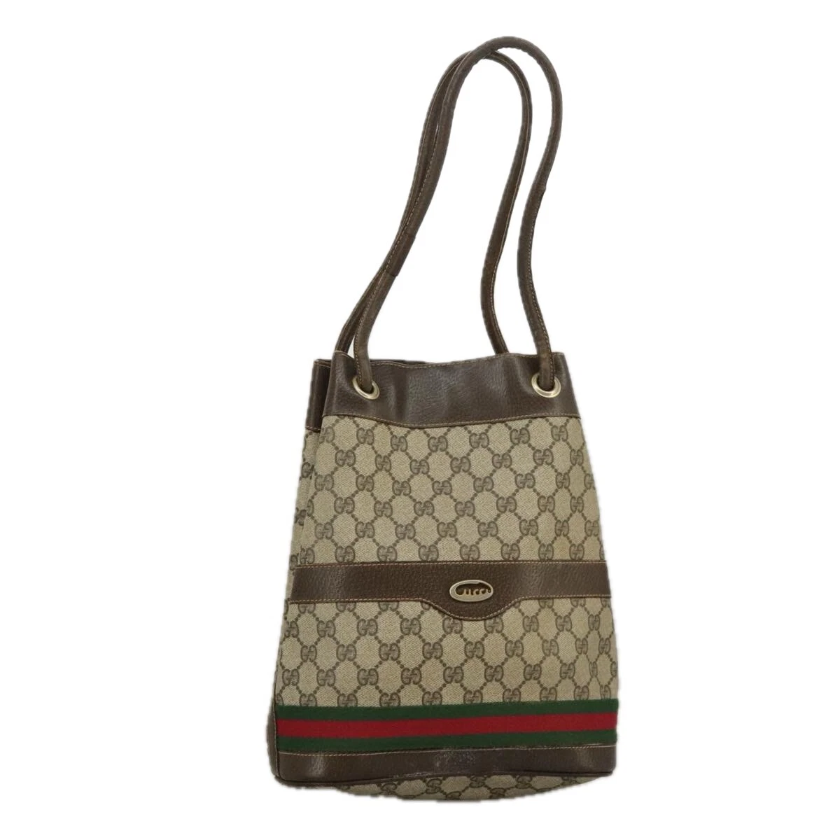 Sac à main GUCCI GG Supreme Web Sherry Line PVC beige vert rouge authentique 98868