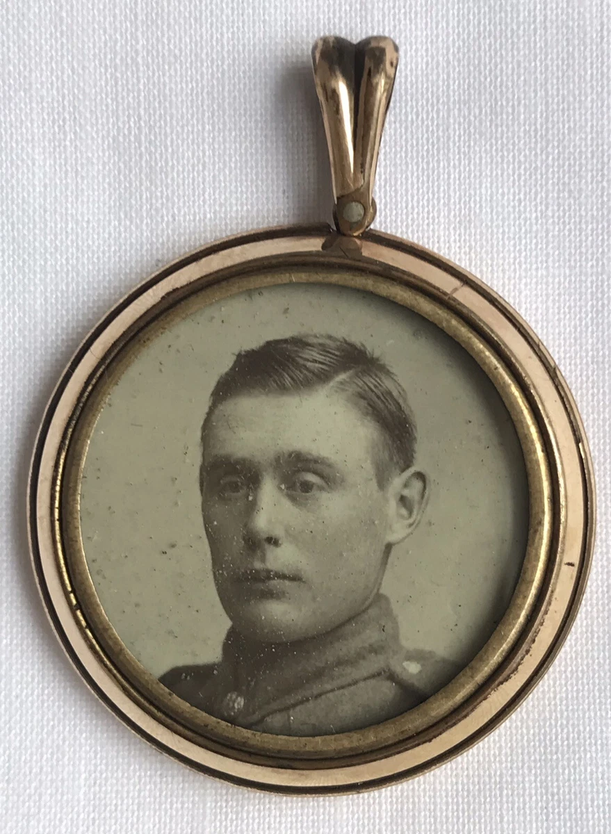 Antique Rolled Gold Double Photo Locket Pendant