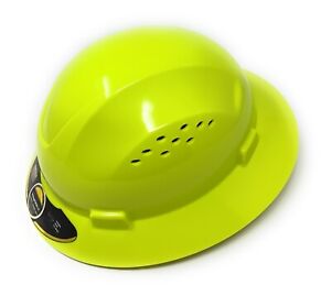 HDPE LIME Full Brim Hard Hat with Fas-trac Suspension