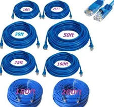 CAT5 CAT5 RJ45 Ethernet LAN Network Patch Cable For PS XBox Internet Router Blue