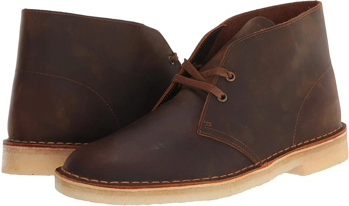 Men&#039;s Shoes Clarks DESERT BOOT Lace Chukka Boots BEESWAX LEATHER | eBay