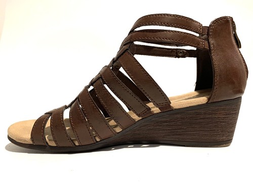 Wear Ever Chorus Brown Strappy Gladiator Zipper Open Toe Sandals Women SZ 9.5 M - Picture 2 of 10