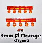 ORANGE REAR LIGHT 3 MM - 10 UNITS TYPE 2 - FERRARI PORSCHE ALFA ROMEO ABARTH