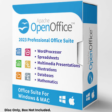 Open Office Home and Student 2023 - Office Software Suite for Windows MAC - CD