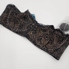 Free People Women's 34B Starla Underwire Convertible Lace Bra Black