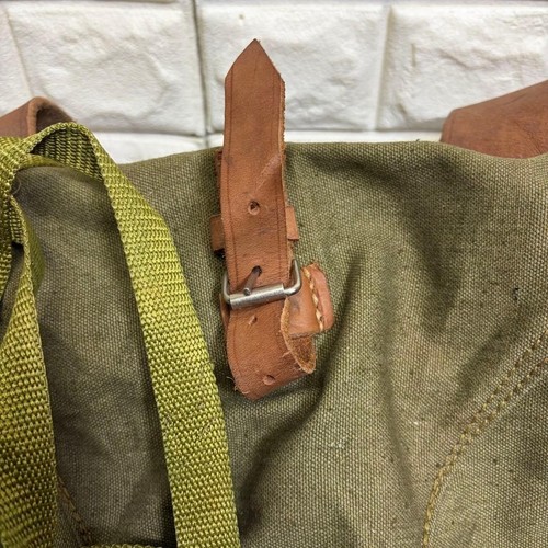 Vintage 1970s Romanian Army Leather Loop Backpack Military Rucksack ...