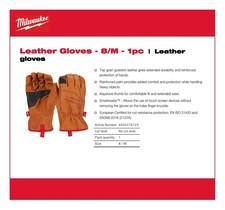 Milwaukee - Leather Gloves - 8/Medium - 1 Piece