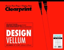 Clearprint Vellum Pad 17x22" 16lb, 100% Cotton, 50 Sheets, Fade-Out Grid