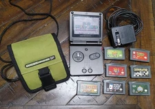 Nintendo Gameboy Advance SP Handheld System Console with 8 Games 