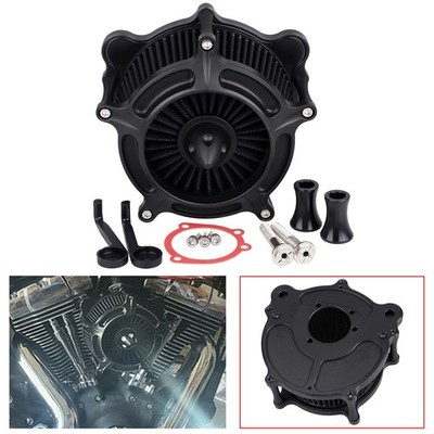 Motor Turbine Air Cleaner Black Intake Filter For Harley Dyna Softail Springer