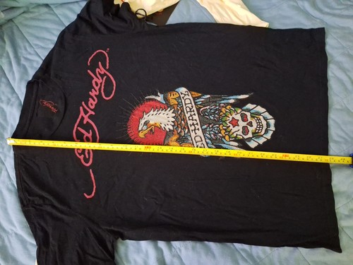 NWT Ed Hardy Christian Audigier Death Or Glory Double Sleeved Eagle Skull Shirt - Picture 9 of 9