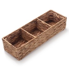 Water Hyacinth Storage Basket Wicker Baskets for Organizing 14.6inch, Natual