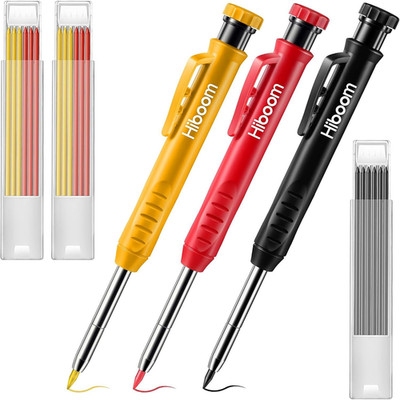 3 Tieflochmarker Bleistifte Zimmermannsbleistifte mit 21 Minen Ölhaltig Druckble