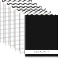 6 Pcs Legal Pad Top Spiral Bound Notebook 70 Sheets 11 X 8.5 Inches Wirebound No