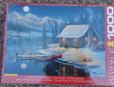 Clearance  Winter Puzzle 1000 Piece Sealed Jigsaw 20" Eurographics Cozy Cabin