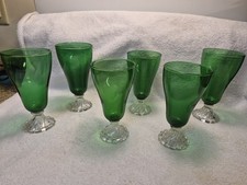 6 Anchor Hocking Forest Green Burple Inspiration 6.75 Iced Tea Water Glass Lot 2