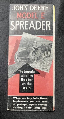 JOHN DEERE MODEL E SPREADER BOOKLET BROCHURE 