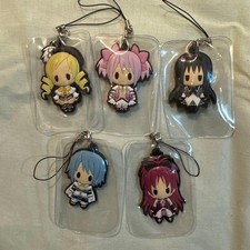 Madoka Magica 5pc Straps Deformed Character PVC Anime Accessories Rare