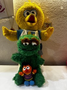 3 Pc Sesame Street Stuffy Lot Big Bird Ernie Oscar