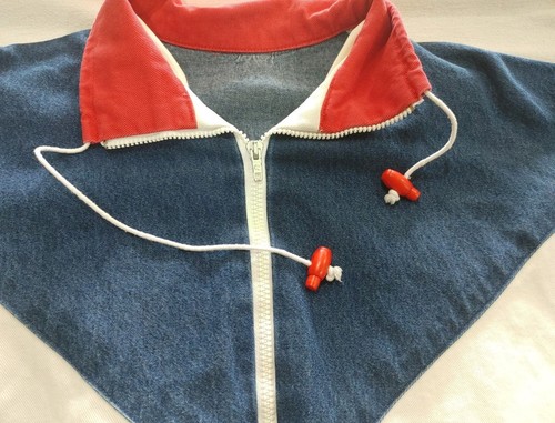 Vintage Women's 1X White Red Blue Full Zip Denim Jacket Size 1X - Picture 2 of 8