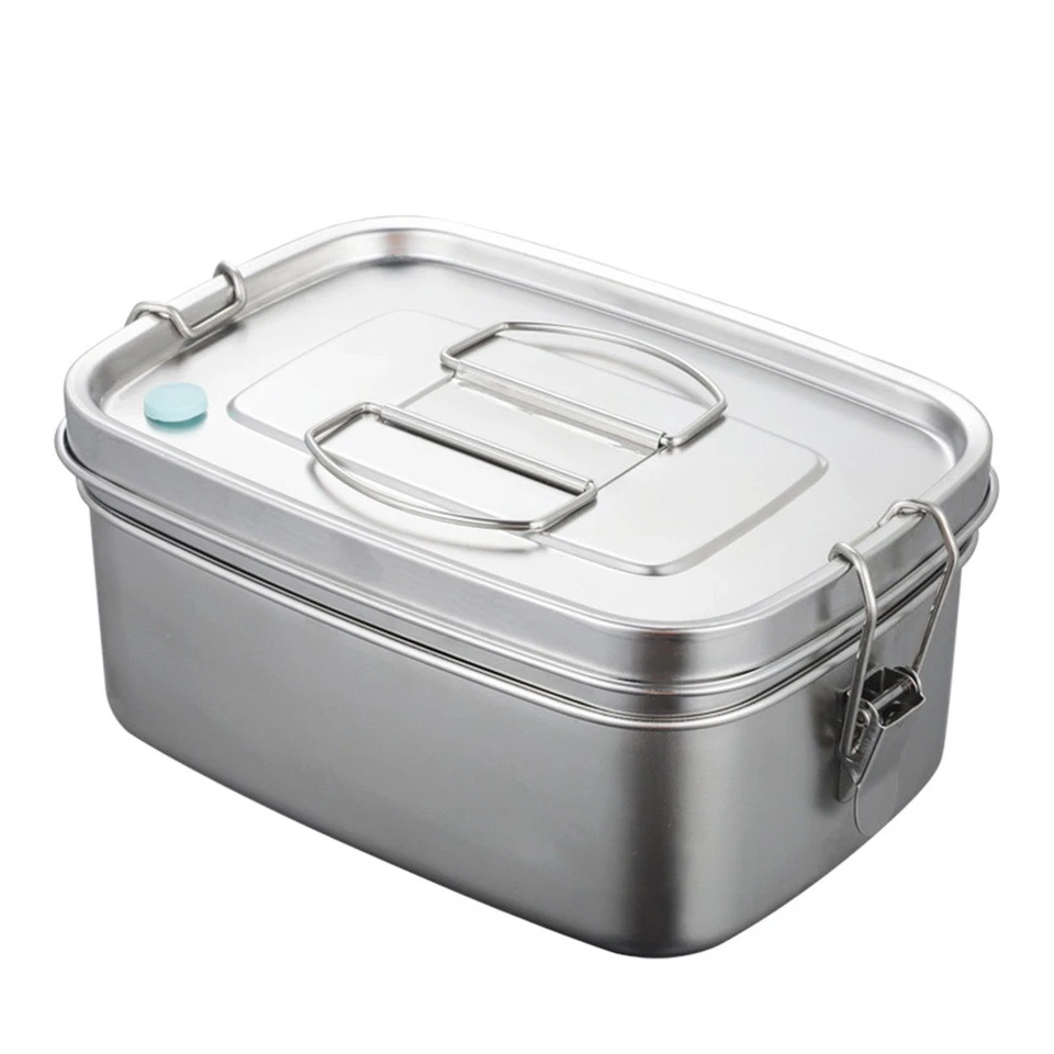 Box da pranzo in acciaio inossidabile da 1 pc in stile giapponese bento scatola - Immagine 2 di 4