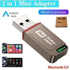 2 in1 USB Wireless CarPlay Adapter For iPhone Apple Wireless Dongle Plug ＆ Play