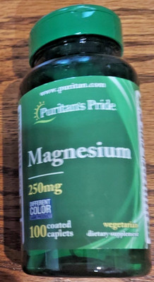 -Magnesium-250 mg  100 Coated Caplets Exp 3/28 Free Shipping