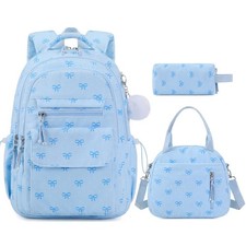 Backpack for Girls, 3PCS Corduroy Kids Backpack Set with Lunch Box Pencil Pouc