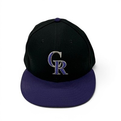 New Era 59FIFTY Colorado Rockies Hat Black Purple Fitted 7 1/2 MLB Authentic
