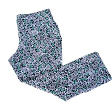 Lands End Womens Starfish Slim Leg Pants Size XL/P Green NAVY White Floral