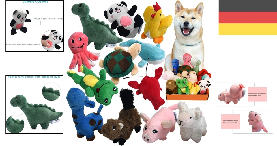 Zahnpflege Plüsch Hundespielzeug Set für Welpen - 12 verschiedene Designs - Bild 2 von 4