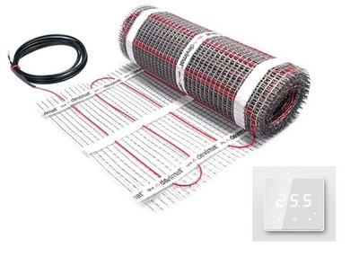 DEVI DEVImat DTIF 150 Dünnbett Fußbodenheizung SET mit Thermoval TVT33 Regler