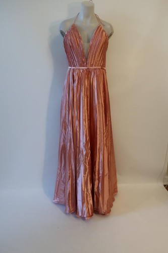 NWT Womens Ieena Mac Duggal Pink Strappy Pleated Plus Size Gown Dress 20 - Picture 2 of 10