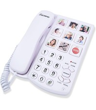 Big Button Phone for Seniors, Corded Landline Telephone with Handsfree Function