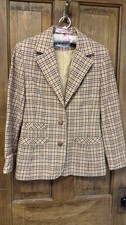 Awesome vintage herringbone plaid wool blazer jacket fall tones