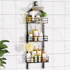 Shower Caddy Hanging Organizer,3 Tier Adjustable Shelf,Black,11.9x 4.84x 36.2 in