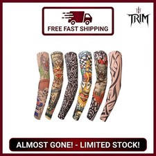 Versatile Cartoon Tattoo Sleeves - Unisex UV Arm Protectors, 6 Count