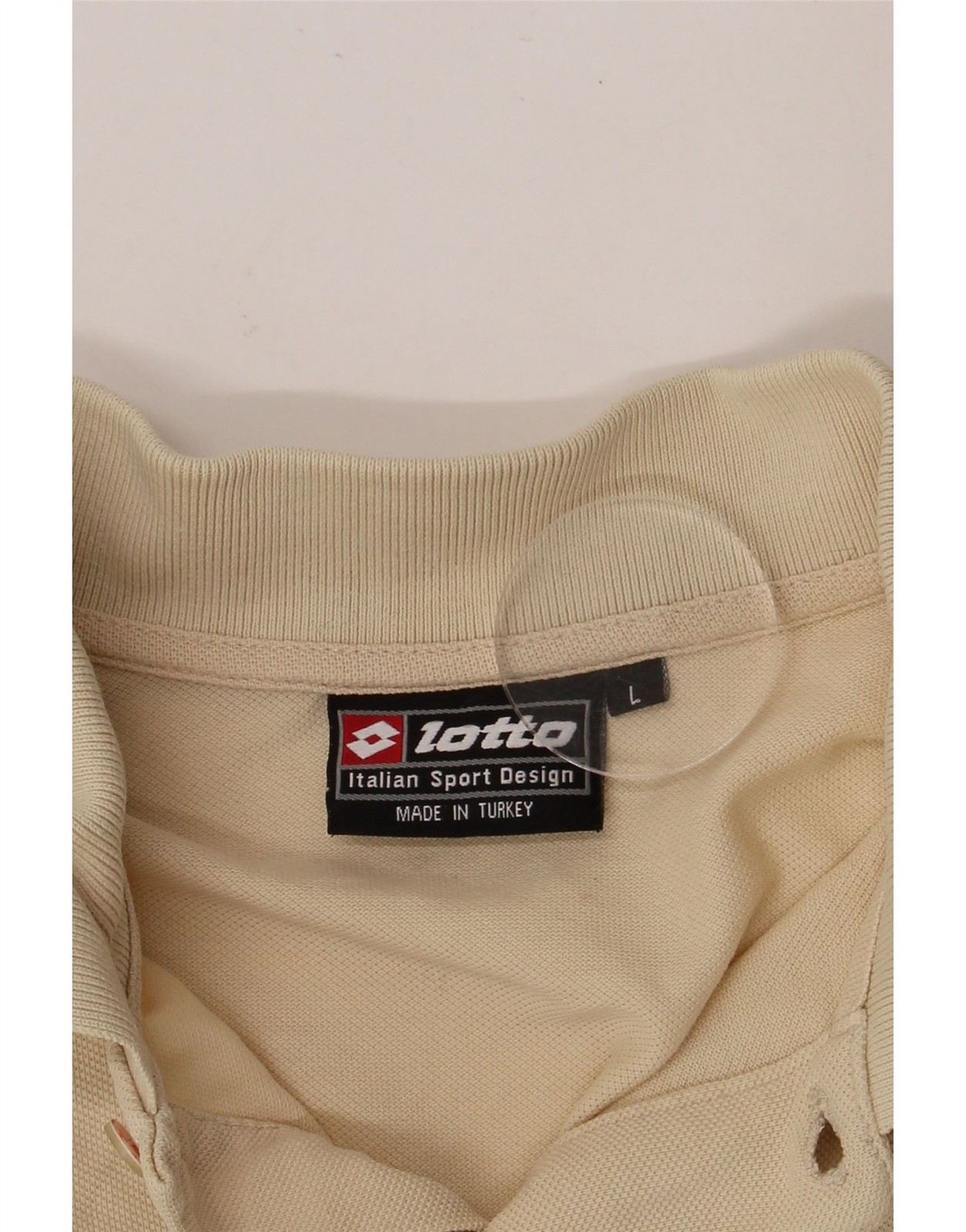 LOTTO Mens Polo Shirt Large Beige BC07 image 3
