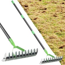 Lawn Thatching Rake 134cm 21 Teeth Steel Garden Scarifier Tool