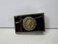 Vtg Versace Lion Head Face Medallion Metal Belt Buckle Italy Gold Tone  Croc